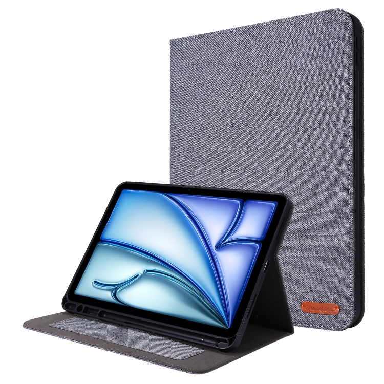 

For iPad Air 13 2024 Fabric Leather Tablet Case(Grey)