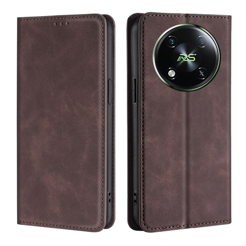 

For Itel RS4 4G Skin Feel Magnetic Leather Phone Case(Dark Brown)