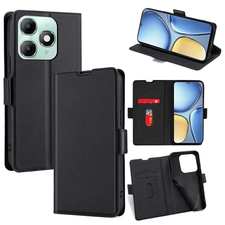 

For itel A90 4G Ultra-thin Voltage Side Buckle Horizontal Flip Leather Phone Case(Black)