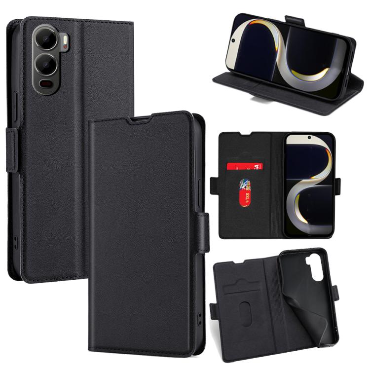 

For itel City 200 4G Ultra-thin Voltage Side Buckle Horizontal Flip Leather Phone Case(Black)