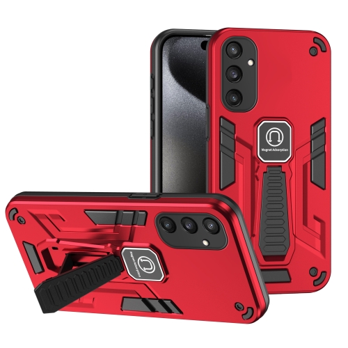 

For Samsung Galaxy S24 5G Shockproof Holder Phone Case(Red)