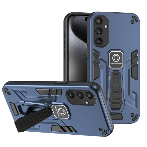 

For Samsung Galaxy S24+ 5G Shockproof Holder Phone Case(Blue)