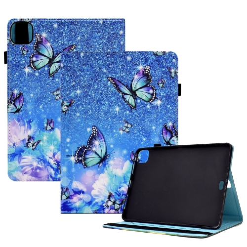 

For iPad Pro 11 2024 Painted Elastic Band Smart Leather Tablet Case(Butterfly)