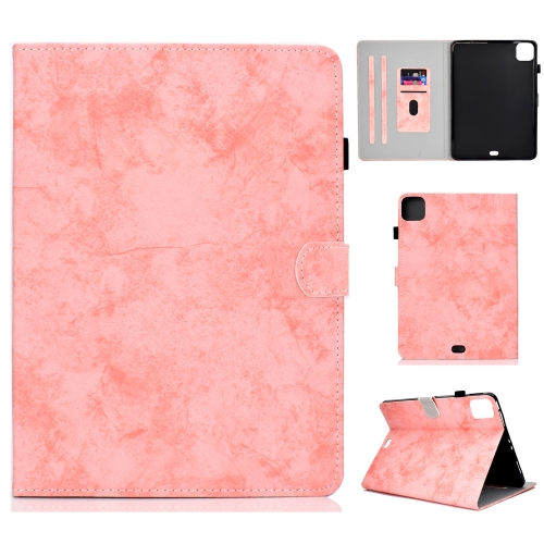 

For iPad Pro 11 2024 Marble Style Cloth Texture Smart Leather Tablet Case(Pink)