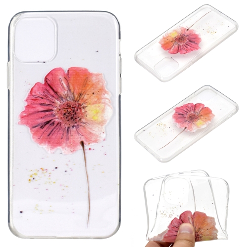 

For iPhone 12 / 12 Pro Coloured Drawing Pattern Transparent TPU Protective Case(Flower)