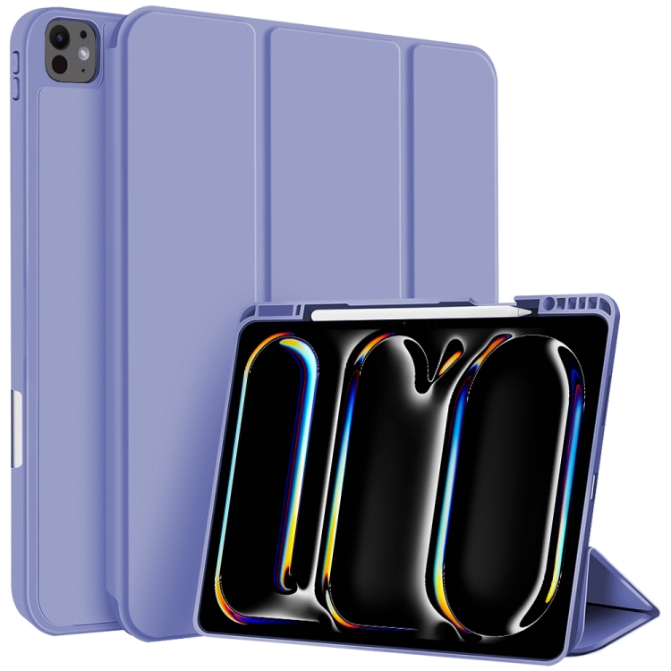 For iPad Pro 13 2024 3-fold TPU Smart Leather Tablet Case with Pen