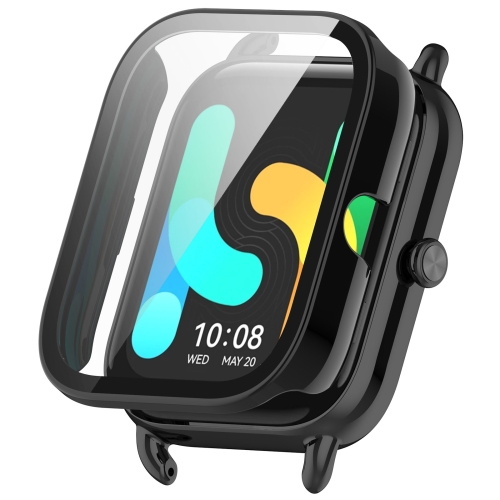 

For Xiaomi HayLou GST/GST Lite/RS4 Plus PC + Tempered Film Integrated Watch Protective Case(Black)