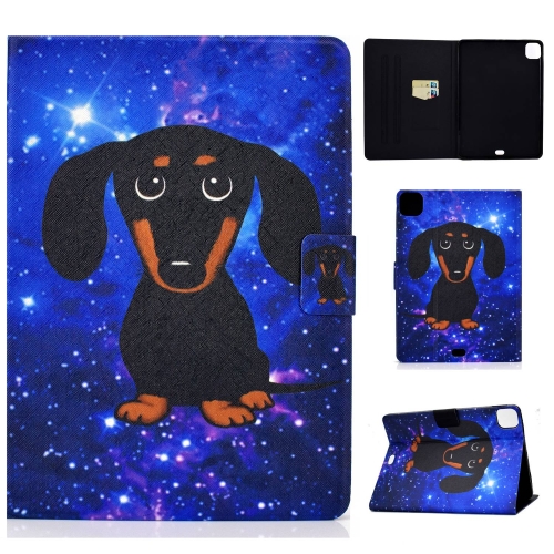 

For iPad Pro 11 2024 Voltage Colored Drawing Smart Leather Tablet Case(Little Black Dog)