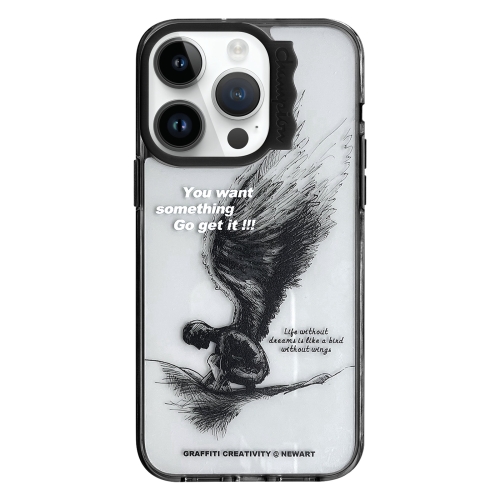 

For iPhone 13 Pro Colorful Wave Circle Creative Pattern Phone Case(Sketch Wings)