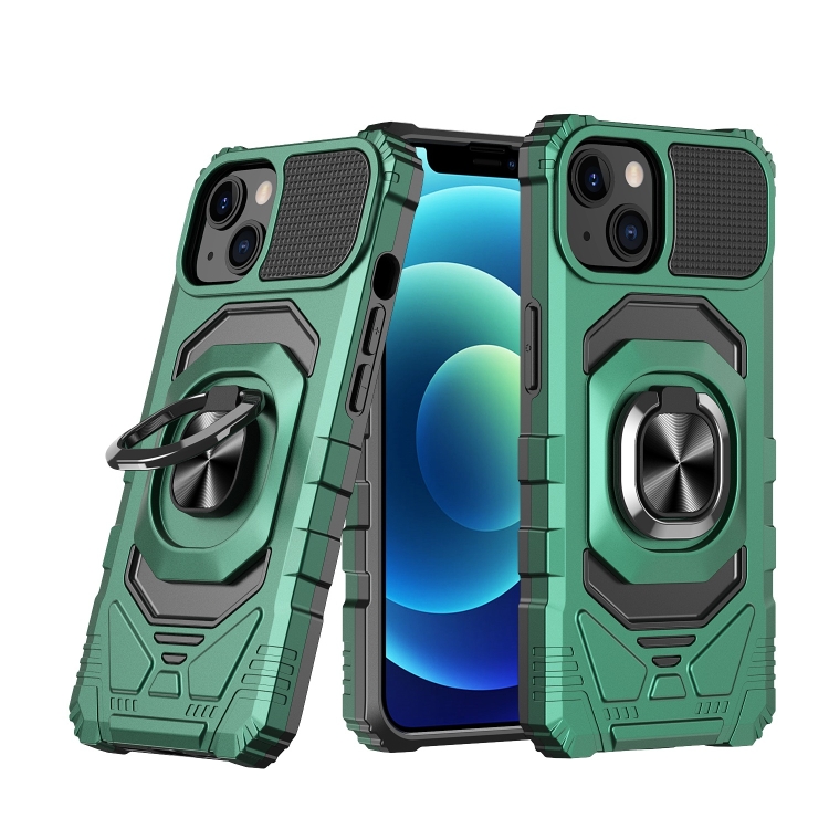 

For iPhone 13 Magnetic Ring Holder Phone Case(Dark Green)