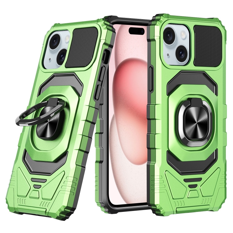 

For iPhone 15 Plus Magnetic Ring Holder Phone Case(Green)