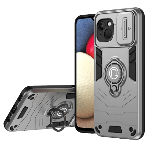 

For iPhone 13 Camshield Ring Holder Phone Case(Grey)