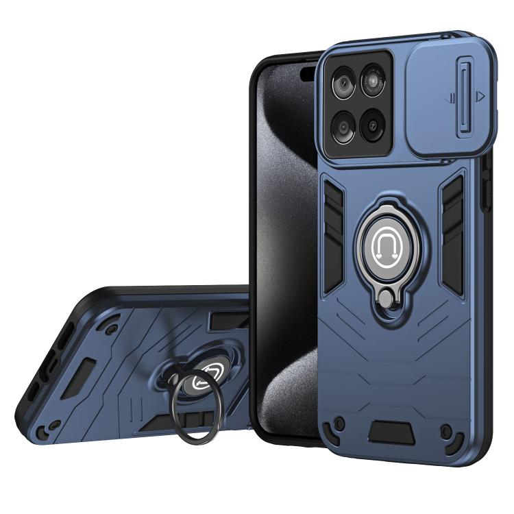 

For Motorola Edge 60 Fusion Camshield Ring Holder Phone Case(Royal Blue)