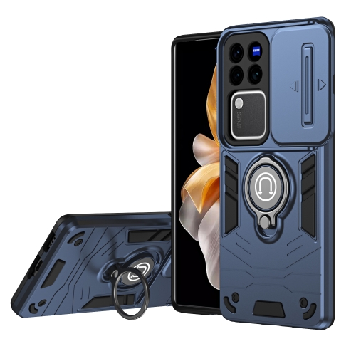 For vivo V30 / V30 Pro Camshield Ring Holder Phone Case(Royal Blue)