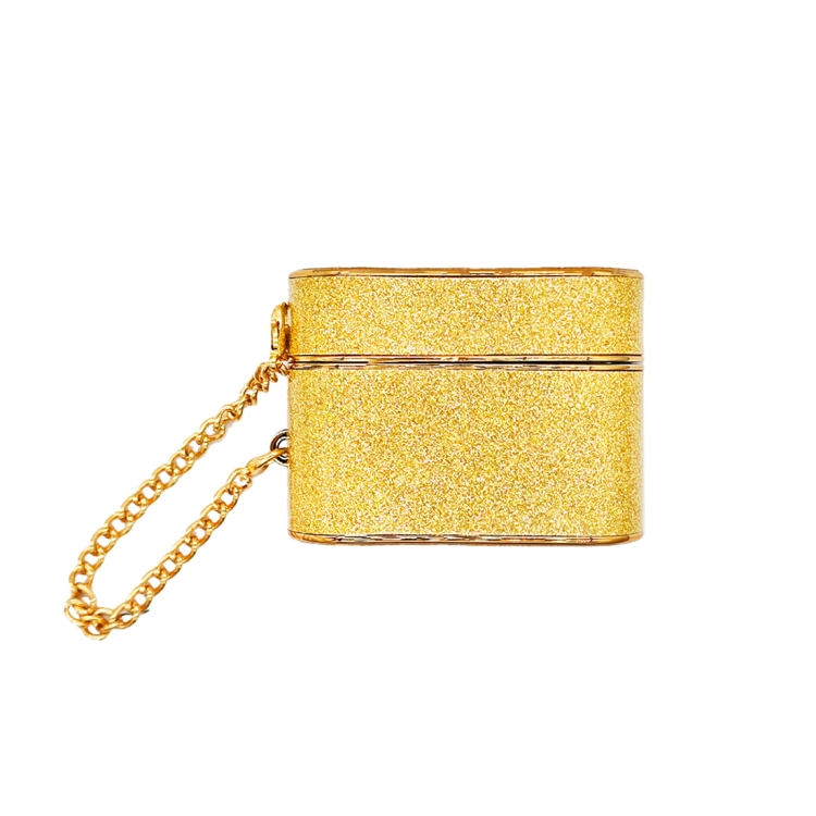 

For AirPods Pro 2 Cylindrical Glitter Leather Texture Bluetooth Earphone Protective Case(Gold)