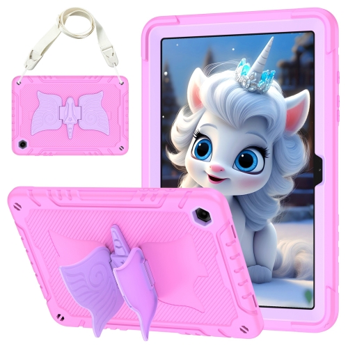 

For Samsung Galaxy A9+ Unicorn Kickstand PC Hybrid Silicone Tablet Case(Pink Purple)