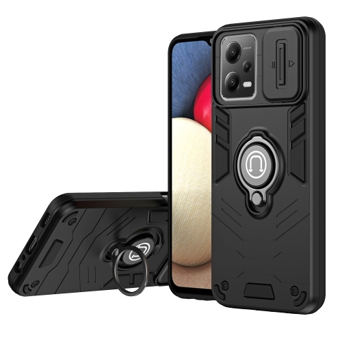 

For Xiaomi Redmi Note 12 5G Camshield Ring Holder Phone Case(Black)