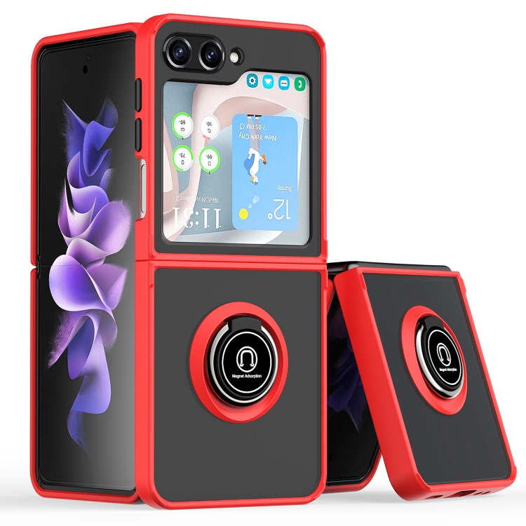 

For Samsung Galaxy Z Flip6 / Flip7 FE Q Shadow 1 Series TPU + PC Phone Case with Ring(Red)