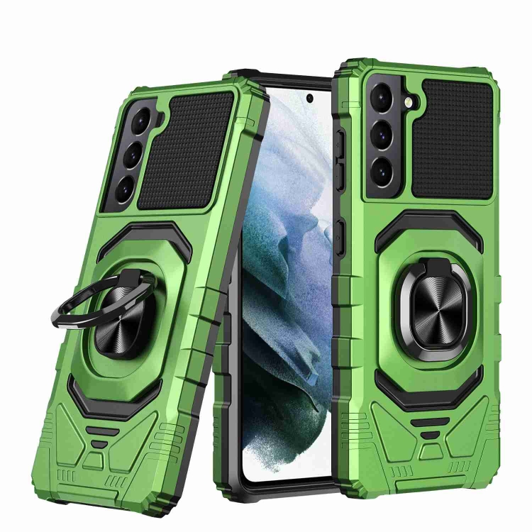 

For Samsung Galaxy S21+ 5G Magnetic Ring Holder Phone Case(Green)