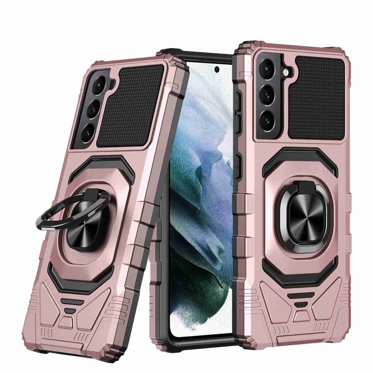 

For Samsung Galaxy S21 5G Magnetic Ring Holder Phone Case(Rose Gold)