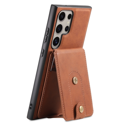 For Samsung Galaxy S24 Ultra 5G Denior D14 NK Retro Pattern MagSafe Magnetic Card Holder Leather Phone Case(Brown) p80 p 80 magnet roller guide wheel compass plasma cutting torch magnet magnetic magnetism compass circinus glidewheel compasses