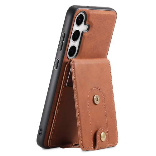 For Samsung Galaxy S24 5G Denior D14 NK Retro Pattern MagSafe Magnetic Card Holder Leather Phone Case(Brown) for xiaomi redmi note 12s 4g note 11 colored drawing pattern leather phone case gold butterfly