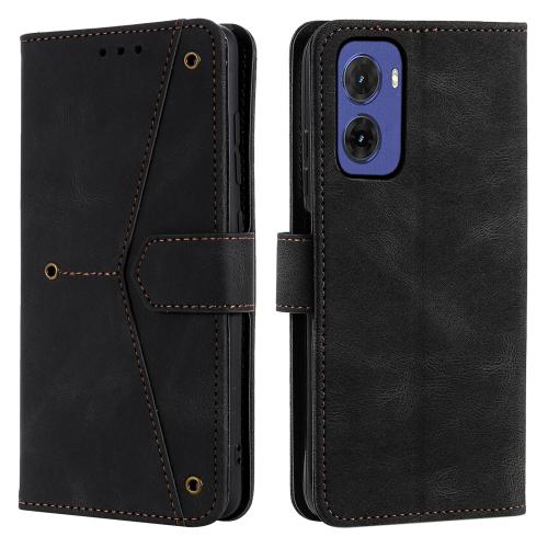 

For Motorola Moto G05 Nail Skin Feel Stitching Calf Texture Leather Phone Case(Black)