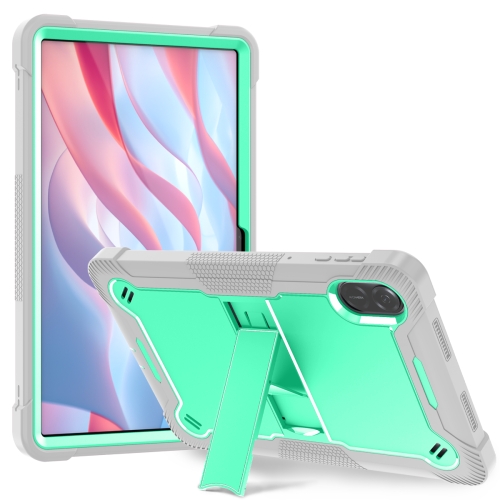 

For Honor Pad X9 Shockproof Silicone Hybrid PC Tablet Case with Holder(Mint Green + Grey)