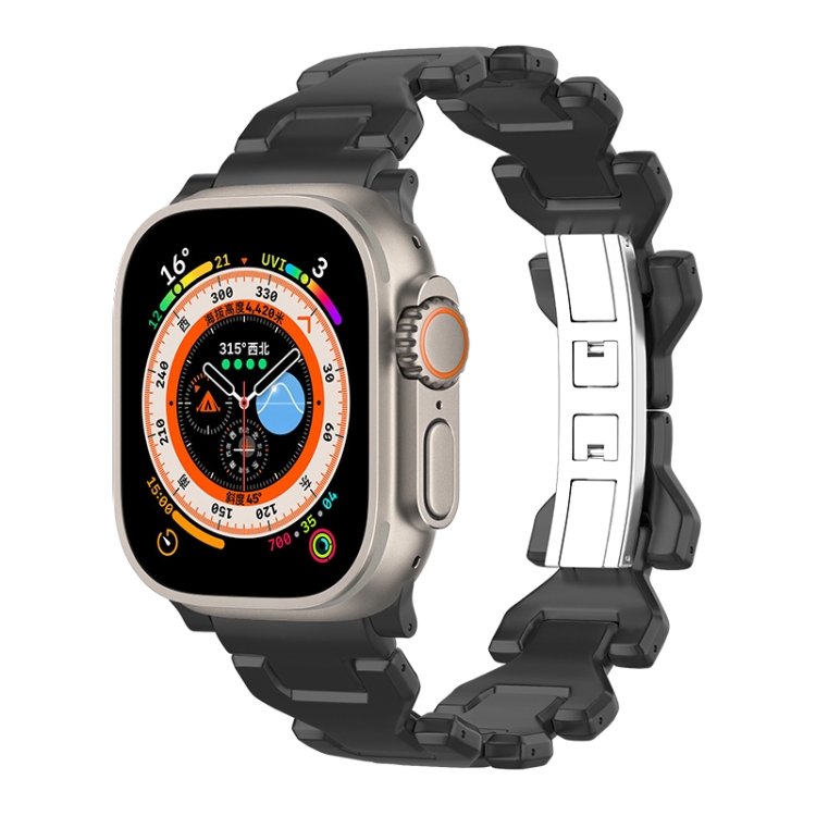 Apple Watch Ultra 2用 49mm Y型純チタン時計バンド(ブラック)