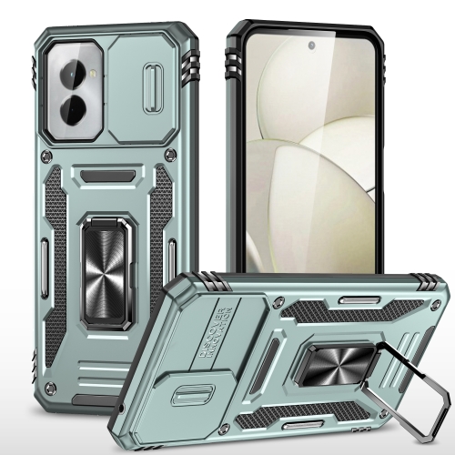

For Motorola Moto G Stylus 5G 2024 Armor PC + TPU Camera Shield Phone Case(Alpine Green)