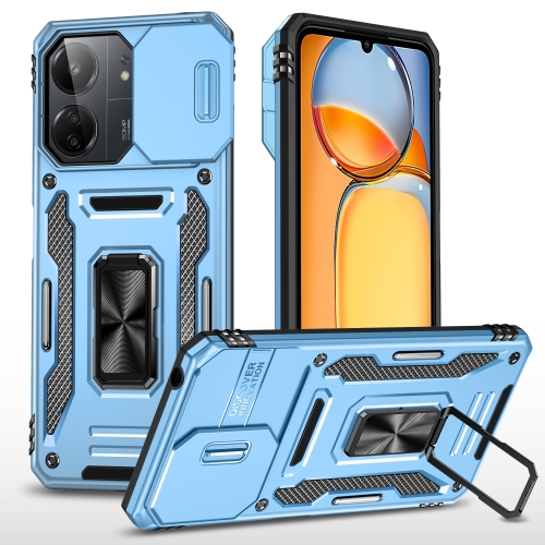 

For Xiaomi Poco X6 Pro/Redmi K70E Armor PC + TPU Camera Shield Phone Case(Light Blue)