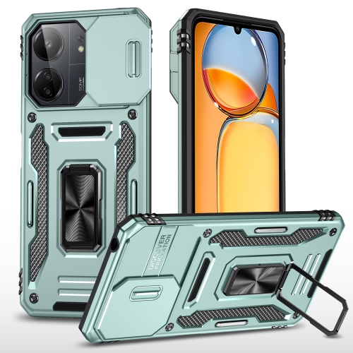 

For Xiaomi Redmi 12 Armor PC + TPU Camera Shield Phone Case(Alpine Green)