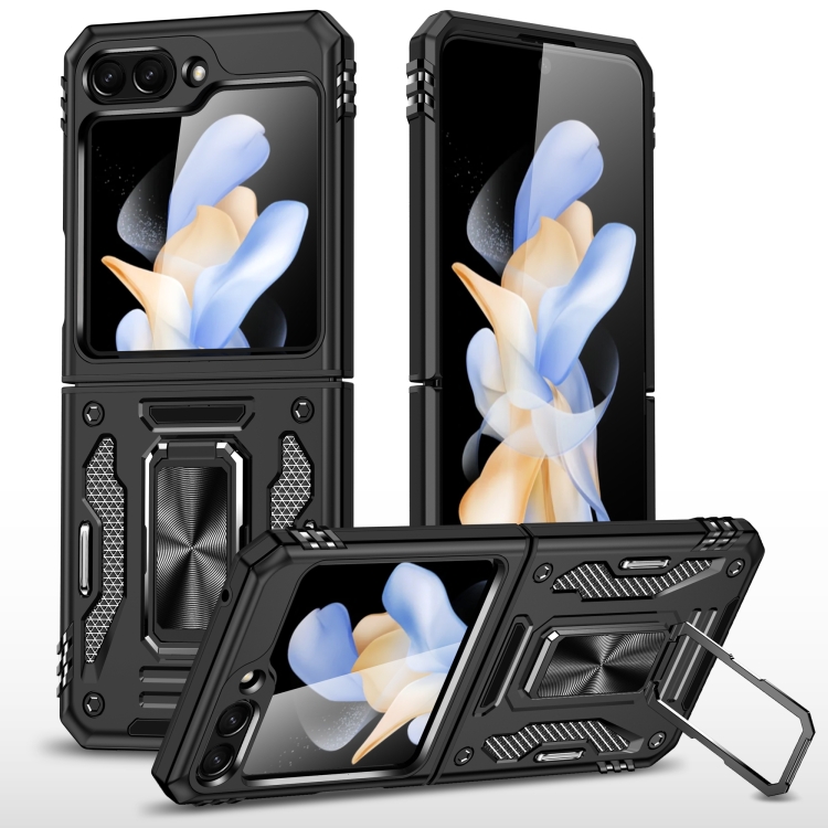 

For Samsung Galaxy Z Flip6 5G Armor PC + TPU Camera Shield Phone Case(Black)