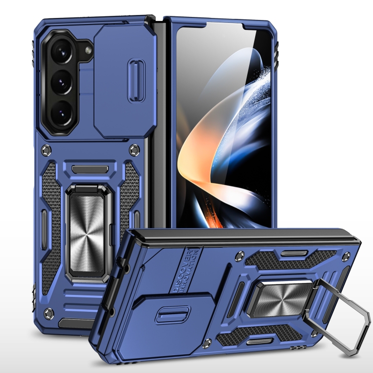 

For Samsung Galaxy Z Fold6 5G Armor PC + TPU Camera Shield Phone Case(Navy Blue)