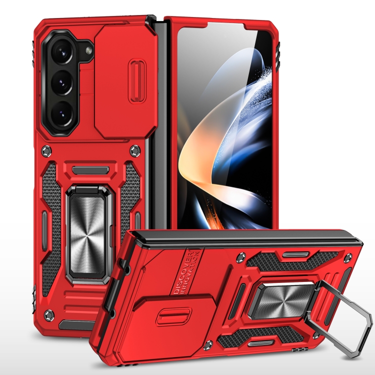 

For Samsung Galaxy Z Fold6 5G Armor PC + TPU Camera Shield Phone Case(Red)
