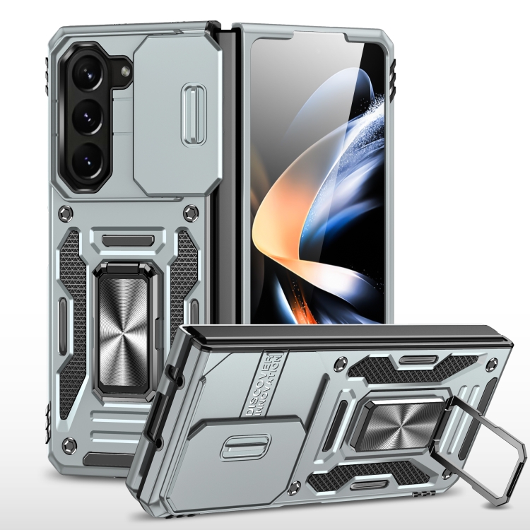 

For Samsung Galaxy Z Fold6 5G Armor PC + TPU Camera Shield Phone Case(Grey)