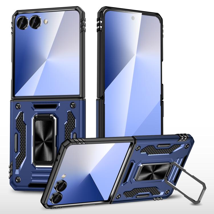 

For Samsung Galaxy Z Flip7 5G Armor PC + TPU Camera Shield Phone Case(Navy Blue)
