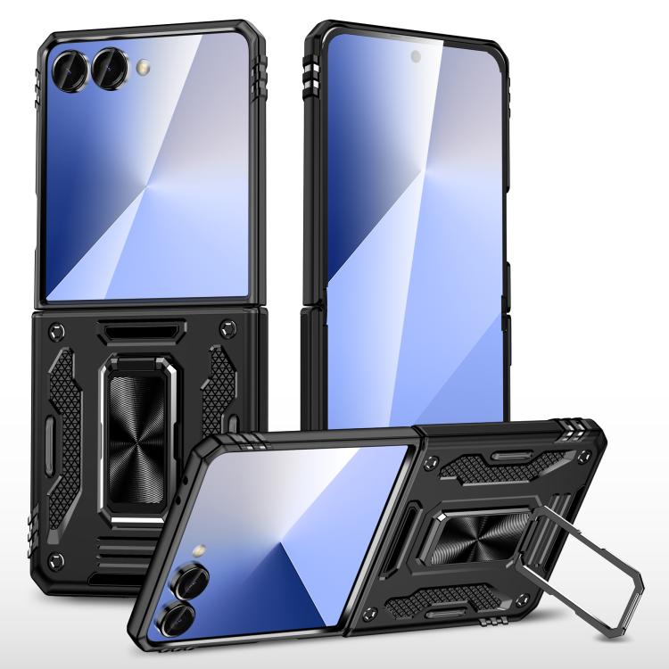 

For Samsung Galaxy Z Flip7 5G Armor PC + TPU Camera Shield Phone Case(Black)