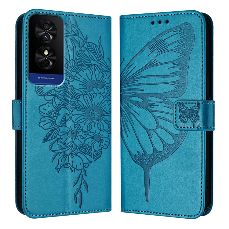 

For TCL 50 5G Embossed Butterfly Leather Phone Case(Blue)