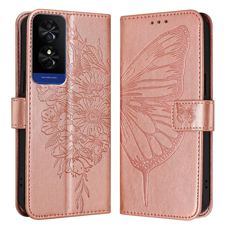 

For TCL 50 5G Embossed Butterfly Leather Phone Case(Rose Gold)