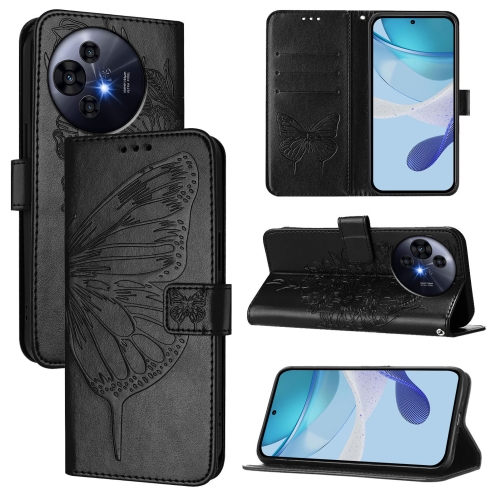 

For TCL 50 Pro NxtPaper Embossed Butterfly Leather Phone Case(Black)