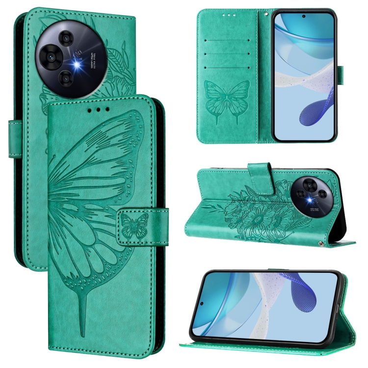 

For TCL 50 Pro NxtPaper Embossed Butterfly Leather Phone Case(Green)