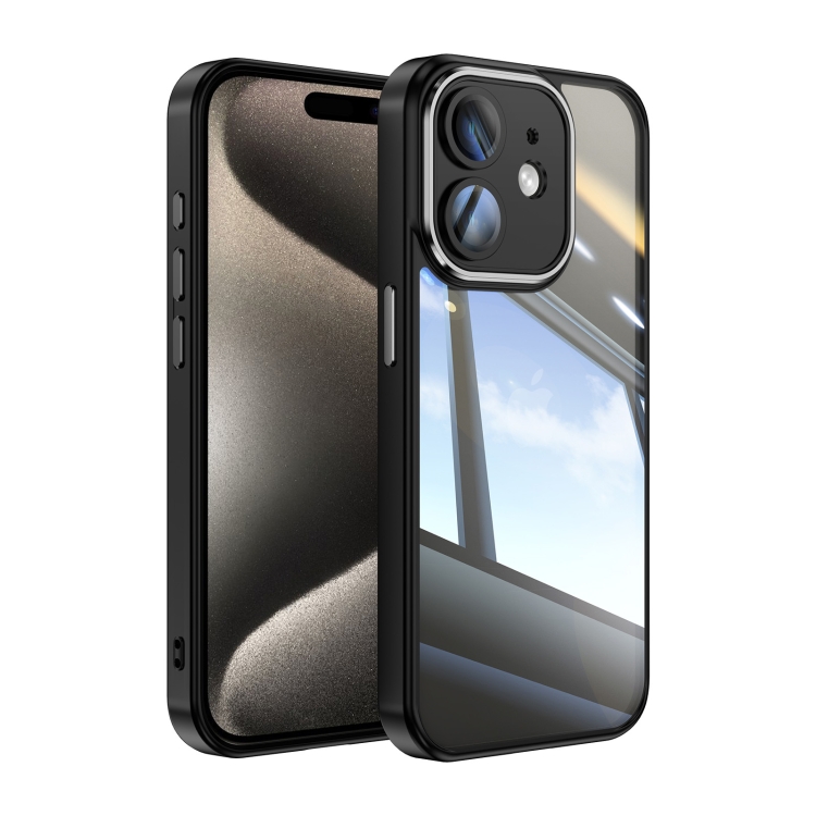 

For iPhone 12 Acrylic Hybrid TPU Armor Shockproof Phone Case(Black)