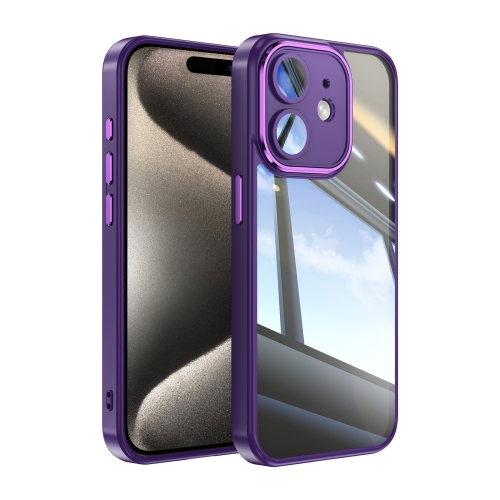 

For iPhone 12 Acrylic Hybrid TPU Armor Shockproof Phone Case(Purple)