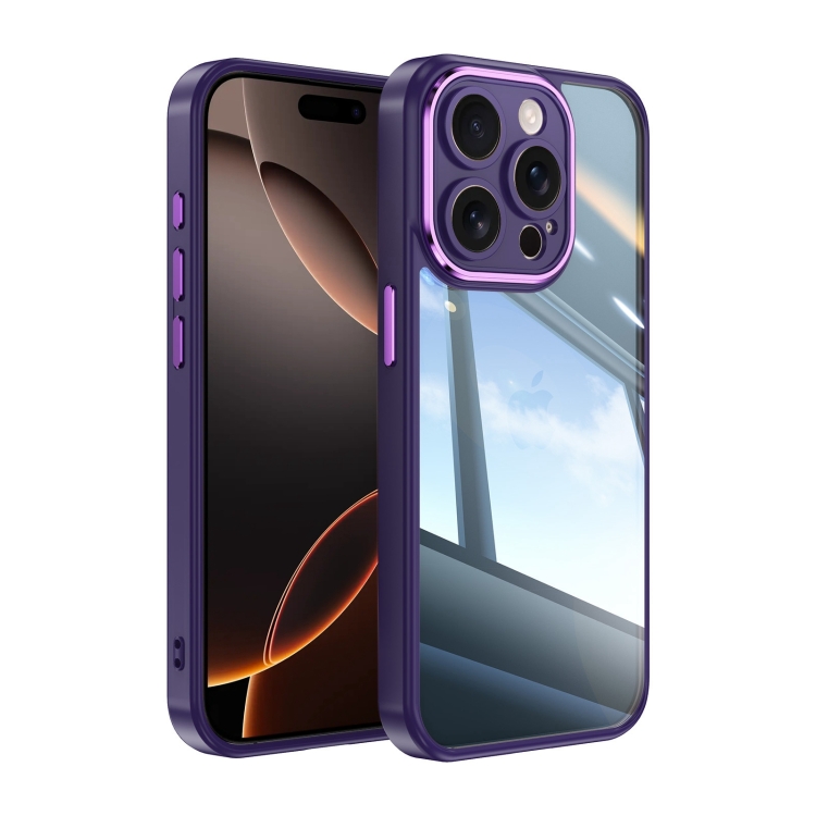 

For iPhone 16 Pro Acrylic Hybrid TPU Armor Shockproof Phone Case(Purple)