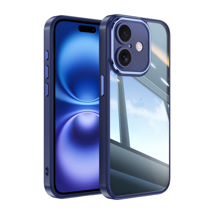 

For iPhone 16 Acrylic Hybrid TPU Armor Shockproof Phone Case(Blue)