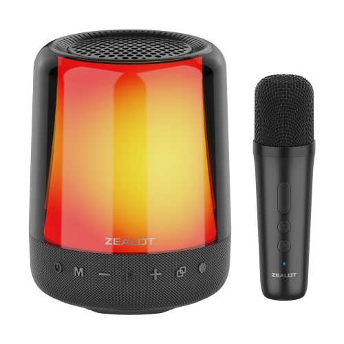 

Zealot S66M RGB Rhythmic Light Karaoke Wireless Speaker, Style:Single Mic(Black)