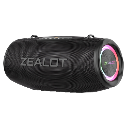 Zealot S87 80W ポータブル屋外 Bluetooth スピーカー RGB ライト付き (ブラック)