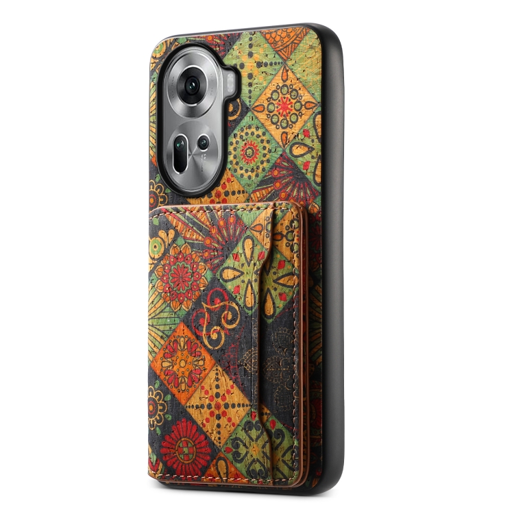 

For OPPO Reno11 Global Card Slot Holder Phone Case(Autumn Yellow)