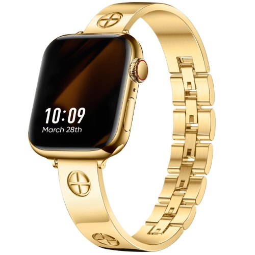 For Apple Watch Series 4 40mm Cross Bracelet Stainless Steel Watch Band Gold